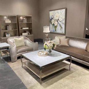 美克Caracole美家维洛伊沙发进口北美软银榉木框架软包布艺休闲