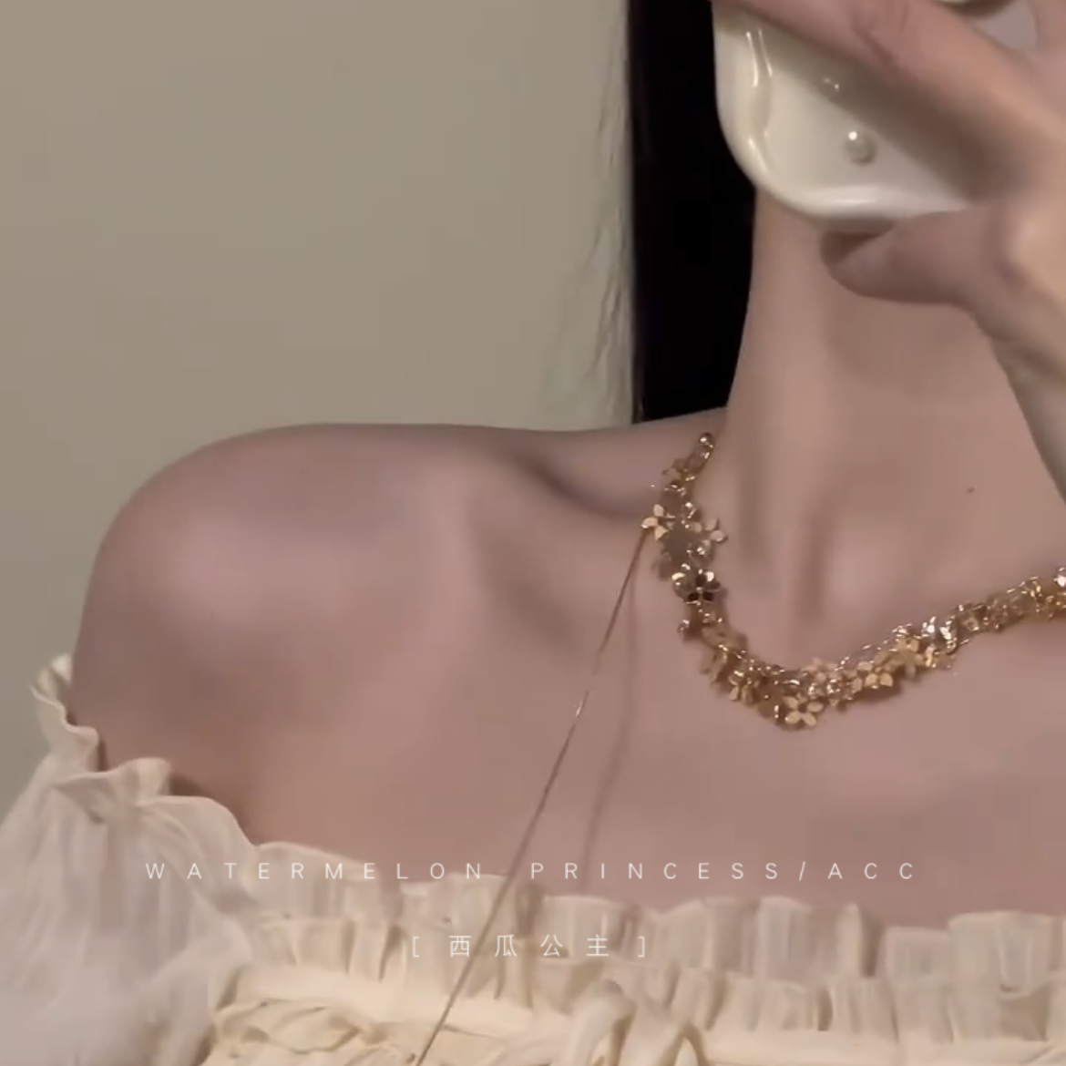 「金色花海」金色花朵项链女轻奢小众锁骨链高级感抽拉颈链配饰