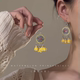 爆款 2025新款 夏日海边度假耳饰潮 向日葵」黄色花朵耳环女款 「哇
