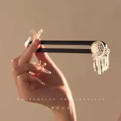 「银川落雪」新中式国风发簪古风黑檀木发钗子盘发旗袍汉服马面裙