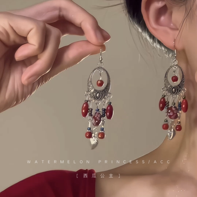 「异域少女」新中式国风耳环女古风民族风流苏复古旗袍汉服耳饰潮