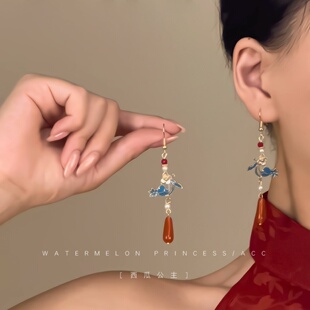 「寻花记」新中式国风耳环女高级感古风耳坠旗袍汉服马面裙耳饰女