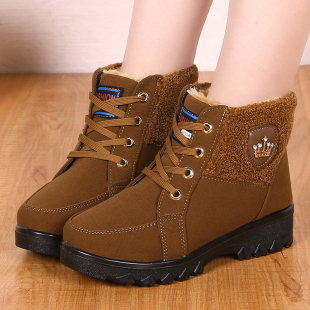 女棉鞋 老北京布鞋 中老年加厚保暖高帮妈妈厚底防滑女短靴 新款 冬季
