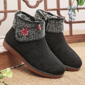 冬款 防滑老人奶奶棉靴 加绒加厚保暖中老年妈妈鞋 老北京布鞋 女棉鞋