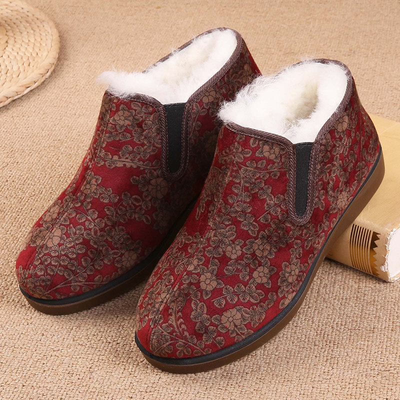 冬季新款老北京布鞋高帮加厚保暖羊毛女棉鞋软底防滑中老年妈妈鞋,女鞋,高帮鞋,淘宝优惠券,粉丝福利购,淘宝优惠卷