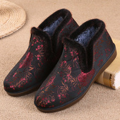 新款 老北京布鞋 加绒保暖中老年妈妈鞋 冬季 软底防滑平底宽松女棉鞋