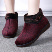 冬老北京布鞋 平底加绒老人奶奶鞋 女棉鞋 中老年加厚保暖防滑妈妈鞋