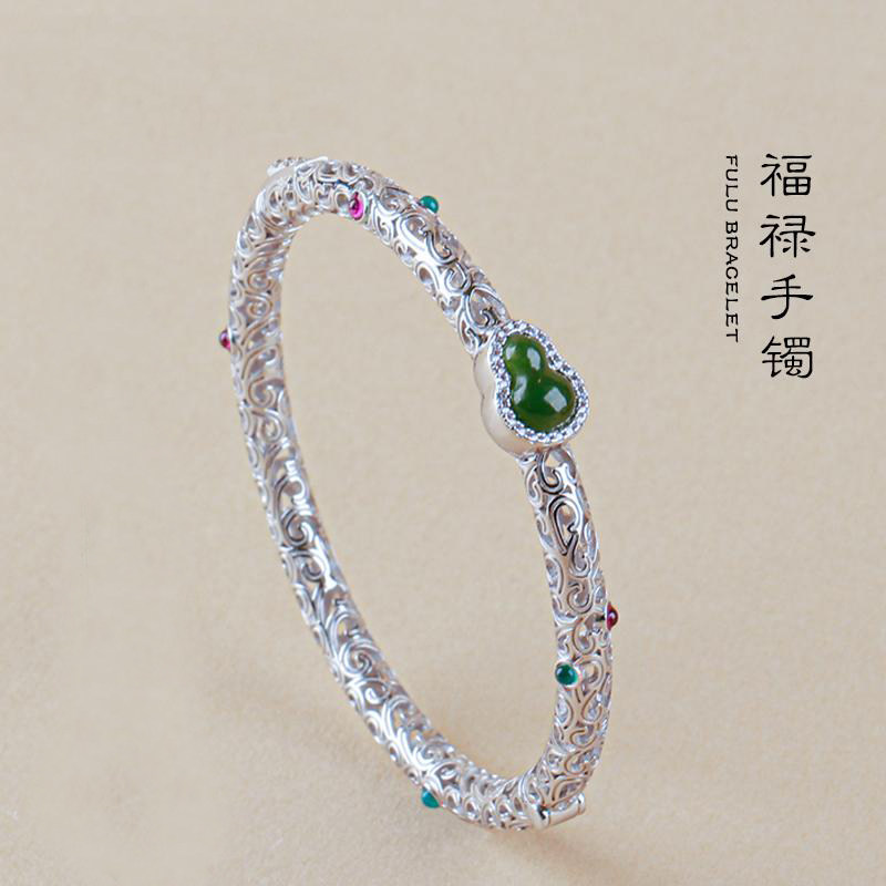 复古福禄祥云手镯女款时尚古风手环小众设计感百搭葫芦镂空手饰品