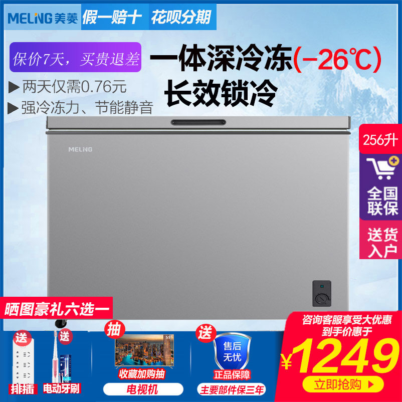 家用小型冷柜冷藏冷冻家用商用单温柜 256升 L 美菱 BC/BD-256DT