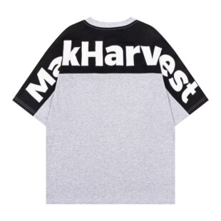 MaikHarvest美式潮流贴皮字母刺绣短袖T恤女夏季新款半袖情侣上衣