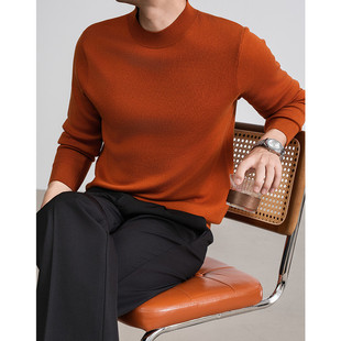 重磅加厚丝羊绒纯色平板针织衫 桑蚕丝羊绒混纺毛衣净色打底内搭