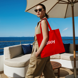 alloy/乐几时尚运动休闲百搭大容量帆布袋手提单肩包