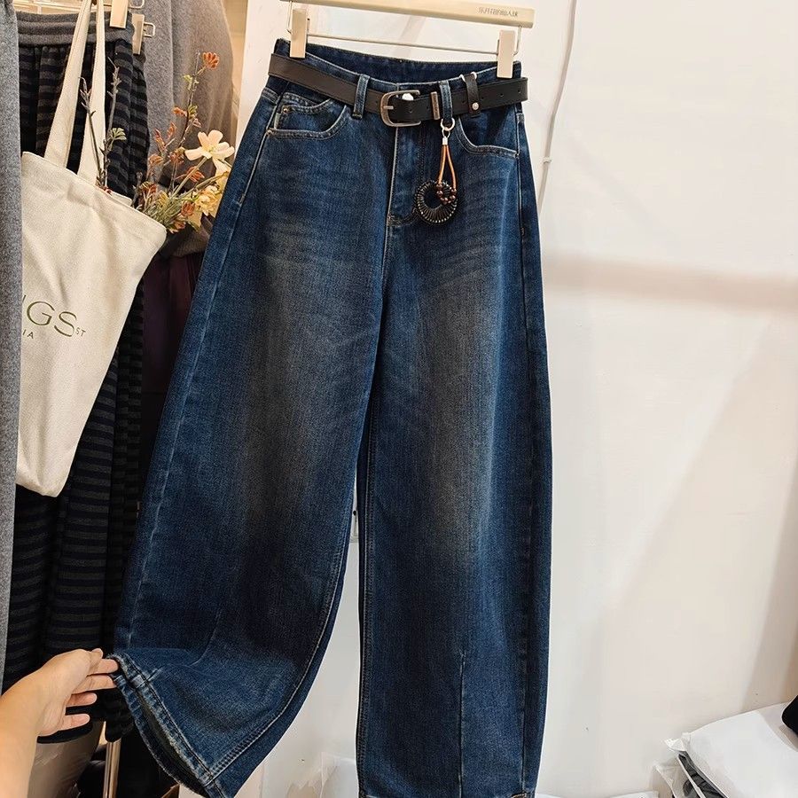 3高端磨毛绒加厚高腰牛仔裤