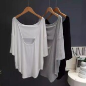 清仓捡漏 性感上衣 中长款 尾货品牌后背镂空心机半袖 T恤莫代尔大码