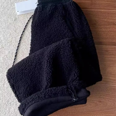 韩系小众羊羔阔腿裤子