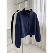 立领拉链开衫 奥特莱斯 外贸余单加厚保暖摇粒绒卫衣女秋冬季 外套