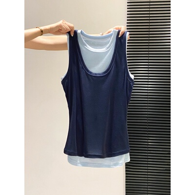 新款韩版叠穿真两件修身外穿上衣