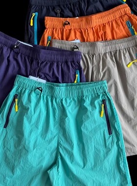 奥特莱斯~撤柜大牌撞色山系机能速干透气抗皱短裤男女沙滩运动裤