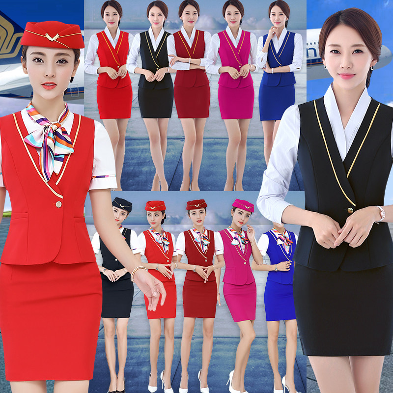 南航空姐制服职业套装裙女士美容师酒店前台接待高铁乘务员工作服