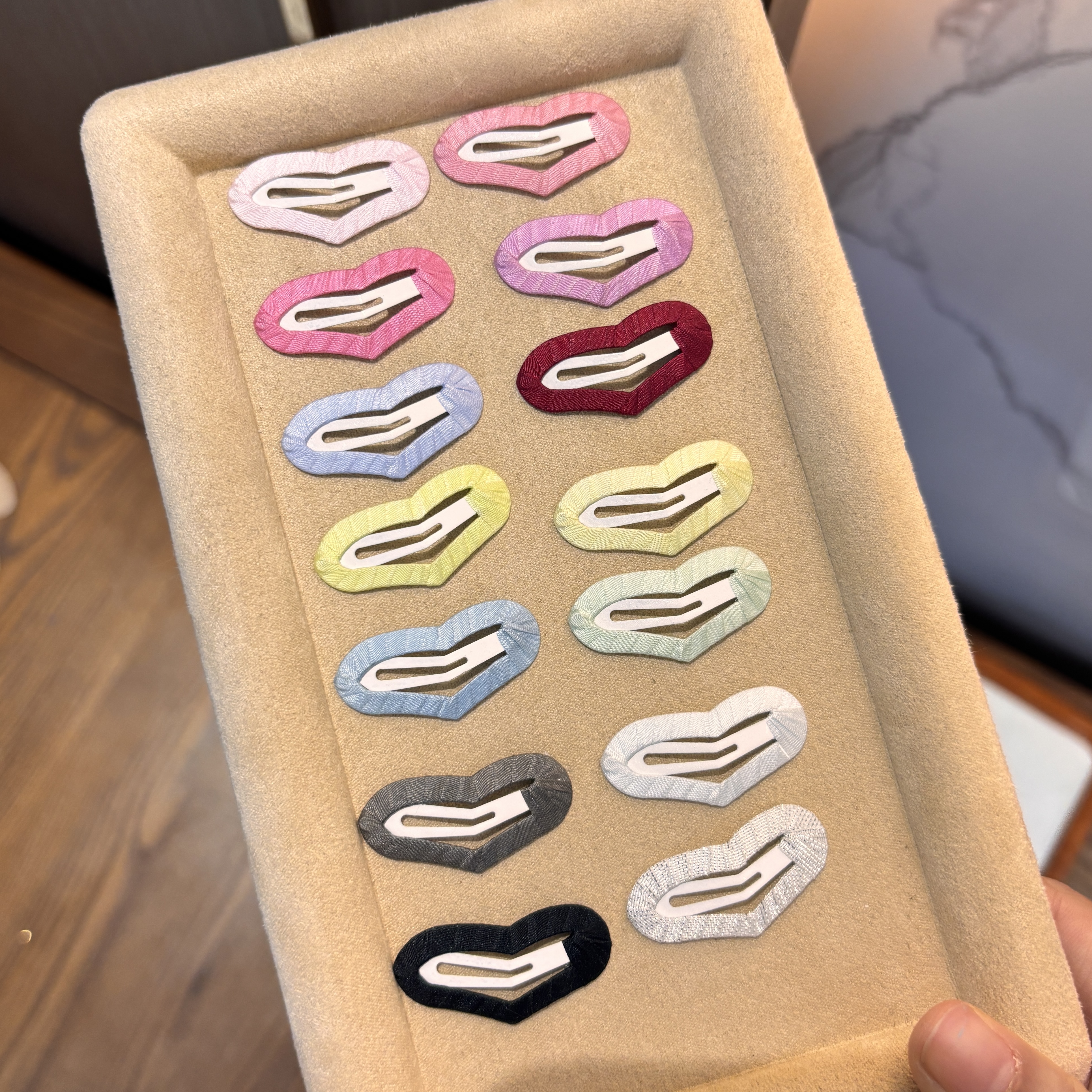 3.5cm爱心夹不锈钢宠物卡真丝款马尔济斯西施比熊狗狗发卡碎毛夹