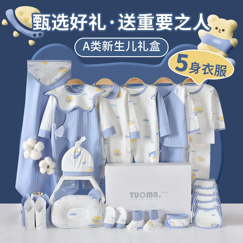 全棉初生婴儿衣服礼盒套装宝宝满月送礼新生儿百岁礼物见面礼实用