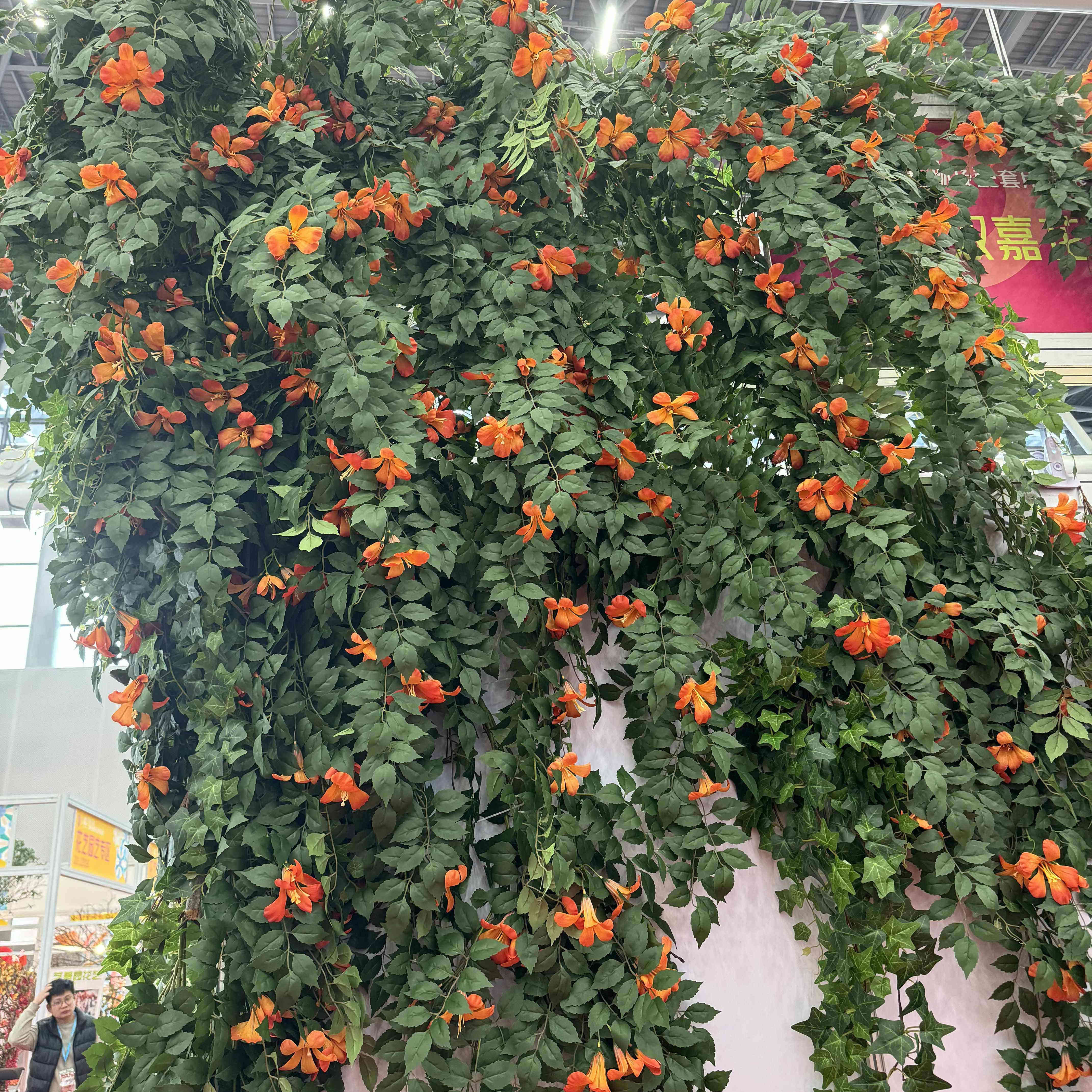 仿真凌霄花藤条藤蔓瀑布花墙