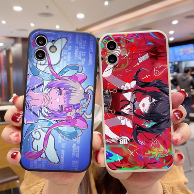 主播女孩重度依赖超天酱直边手机壳适用OPPO苹果华为小米vivo红米