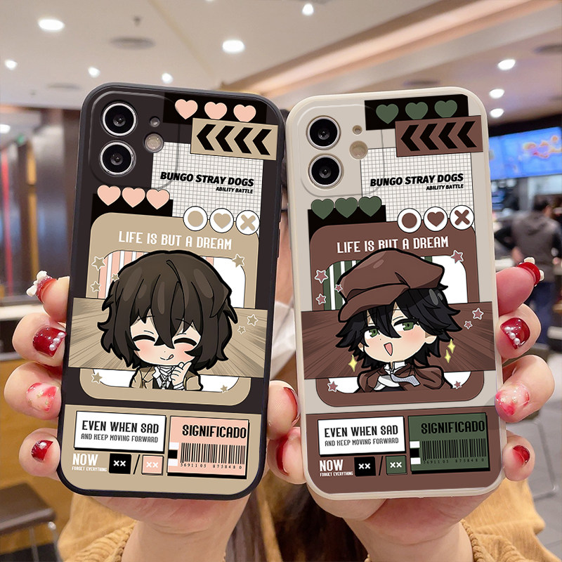 太宰治文豪野犬江户川乱步手机壳直边古董白黑软壳适用oppo苹果华为