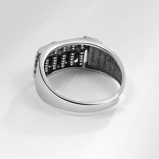 镀925银新款貔貅戒指男士复古个性男款指环算盘小众个性复古戒指