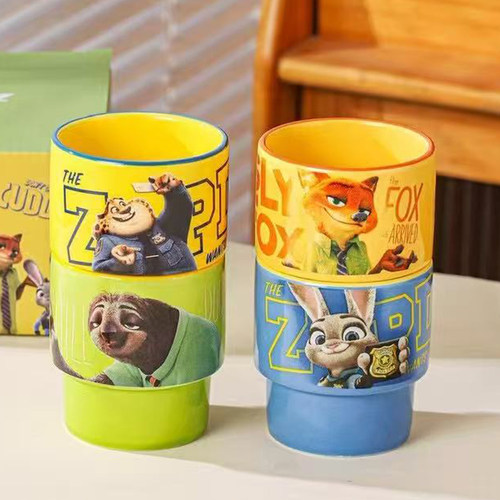 疯狂动物城叠叠杯套装可爱卡通杯
