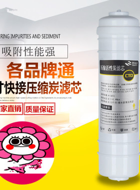 一体式CTO压缩碳 韩式快接CTO活性碳前置滤芯碳棒 快接活性碳滤芯