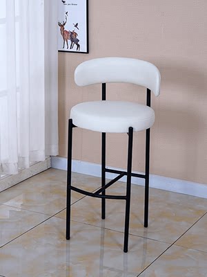 钢筋凳凳子靠背家用椅商用软包酒吧子餐厅椅高脚凳加厚现代简约