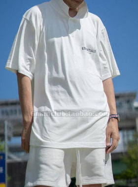 Gman高街 FOG ESSENTIALS 复线反光印花宽松翻领POLO短袖TEE恤