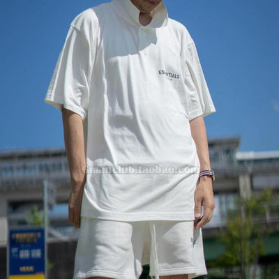 FotiGmanClub FOG ESSENTIALS复线反光印花宽松翻领POLO短袖TEE恤