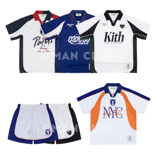 FotiGmanClub KITH城市联名复古球衣Polo领休闲运动男女短袖TEE恤