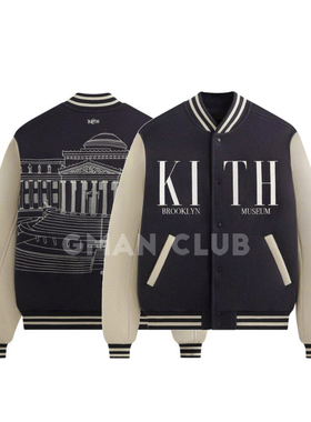 FotiGmanClub KITH联名同款 布鲁克林博物馆羊毛棒球服夹克外套