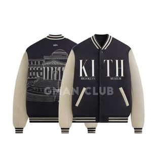 FotiGmanClub KITH联名同款 布鲁克林博物馆羊毛棒球服夹克外套