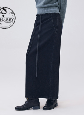 D-HARRY/迪哈利新款复古时尚简约水洗牛仔半裙DH233H96567D