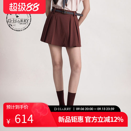 【明星同款】D-HARRY/迪哈利2026夏季新款深红色短裤DH262L91353C