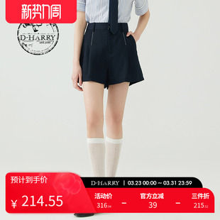 复古休闲A字藏青色短裤 新款 迪哈利夏季 DH232L96219D HARRY