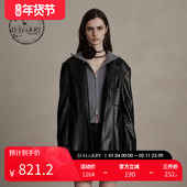 迪哈利新款 HARRY 温暖防水黑色水洗皮外套DH244P97755D