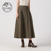 浪漫百搭军绿色长裙中长裙DH242M97280D 迪哈利夏新款 HARRY