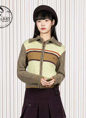 D-HARRY/迪哈利2025冬季新款通勤羊毛绿色开衫毛织DH254C62903T