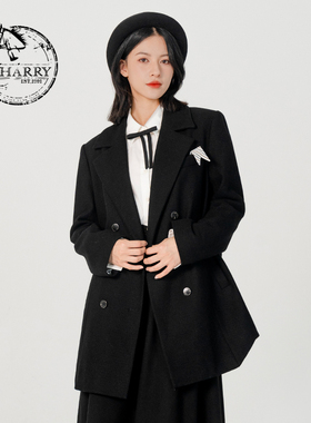 【明星同款】D-HARRY/迪哈利春秋复古西装单排扣外套DH231A95862D