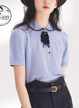 D-HARRY/迪哈利春秋新款简约百搭紫色套头毛织衫DH241C97063D