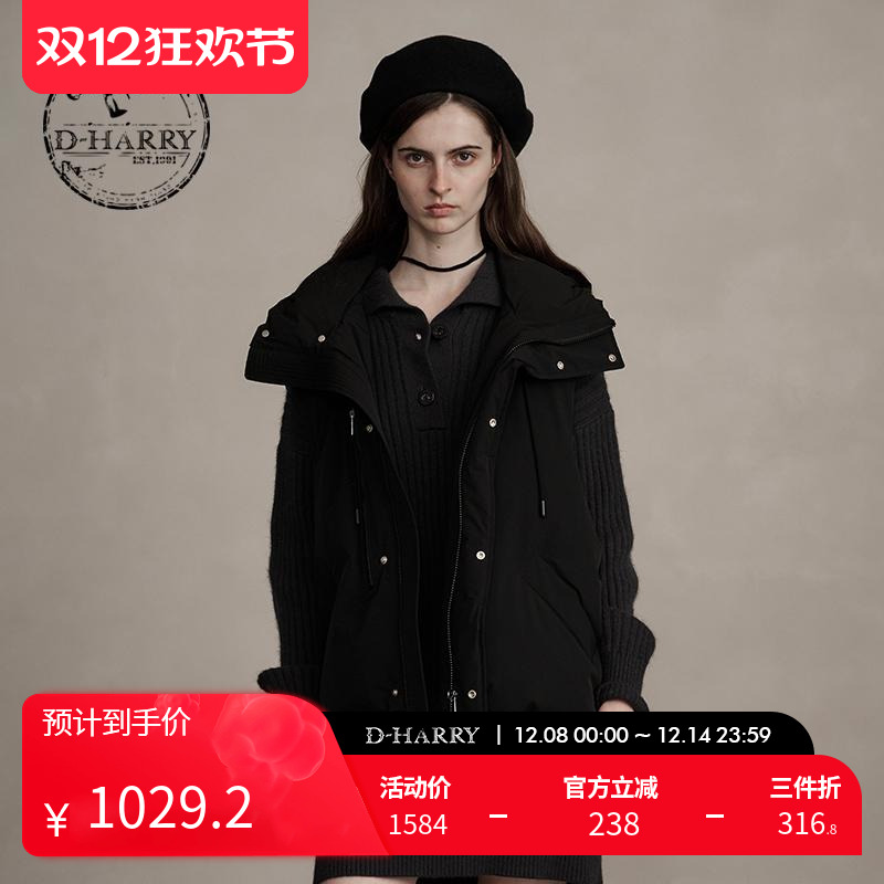 D-HARRY/迪哈利百搭黑色羽绒马甲