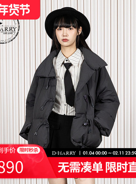 D-HARRY/迪哈利2025冬季新款保暖百搭深灰色羽绒服DH254G62972T