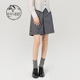复古通勤直筒灰色高腰短裤 迪哈利新款 DH231L95985D HARRY