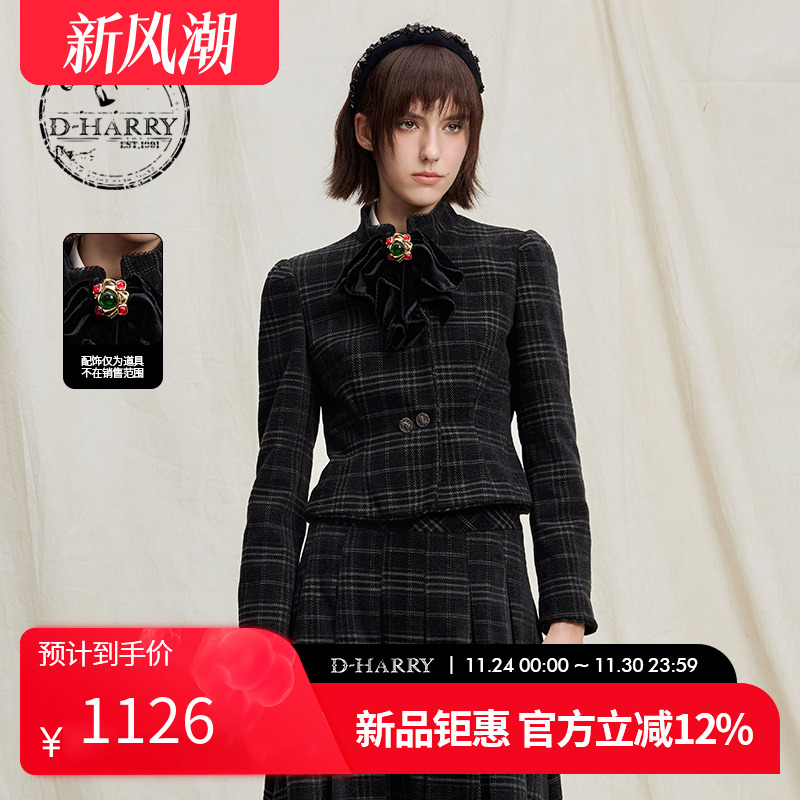 D-HARRY/迪哈利格纹短外套