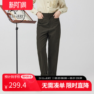 复古显瘦深绿色烟管裤 新款 迪哈利冬季 DH234L96671D HARRY
